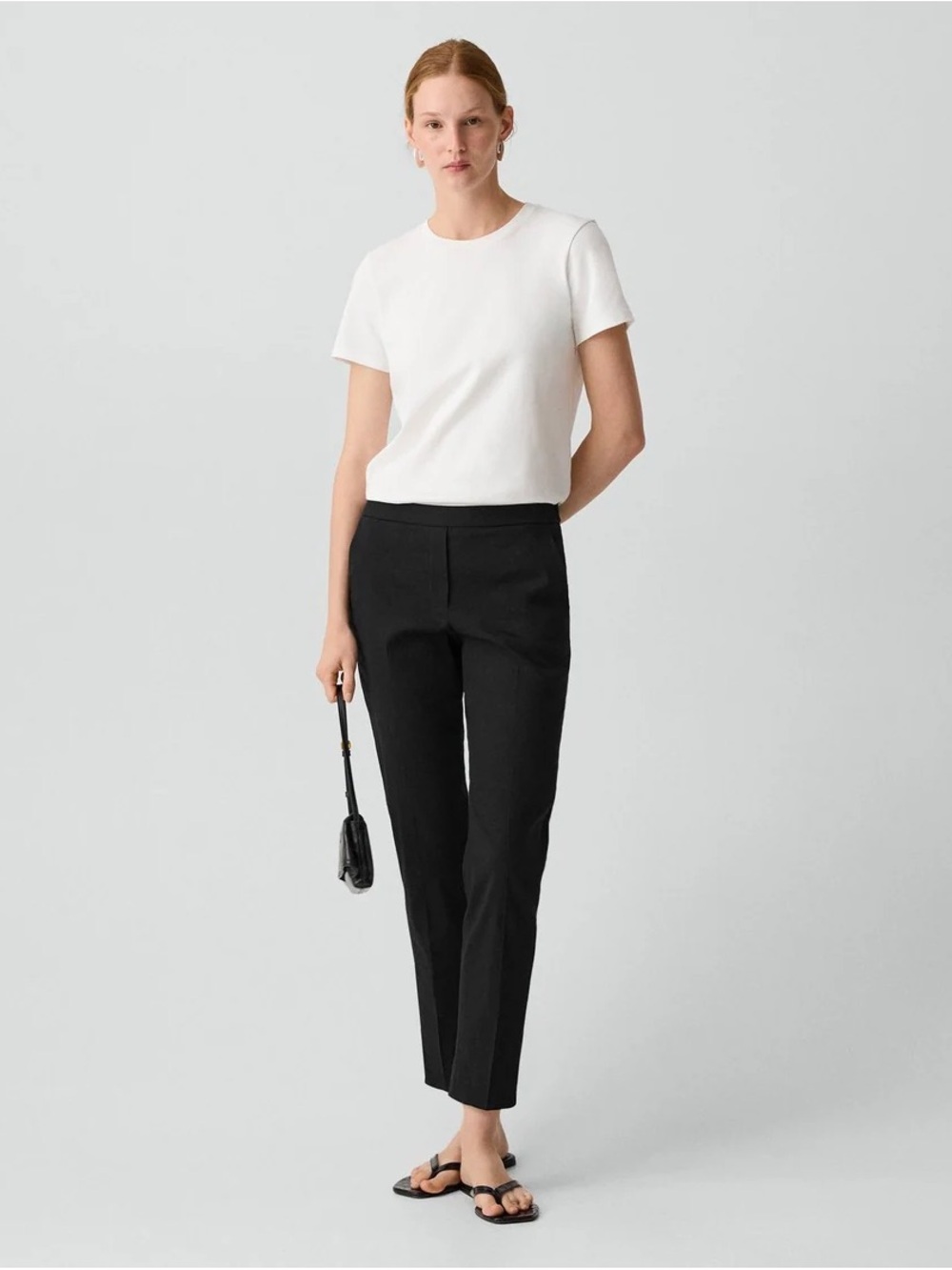 Theory Treeca 4 Modern Crepe Black Cropped Tailored Pants 12